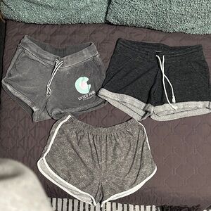 Women's Athletic Shorts Trio in Gray
